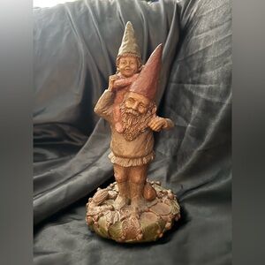 Tom Clark father daughter gnome sculpture hand signed by artist